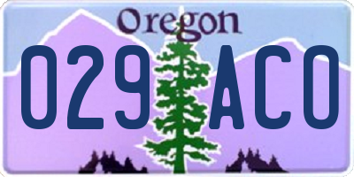 OR license plate 029ACO