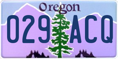 OR license plate 029ACQ