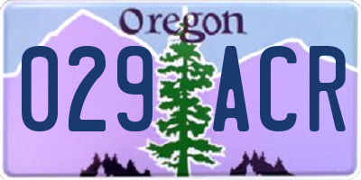OR license plate 029ACR