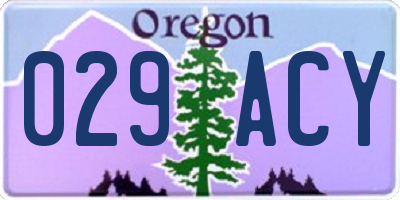 OR license plate 029ACY