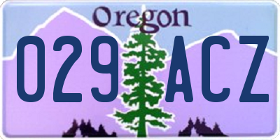 OR license plate 029ACZ