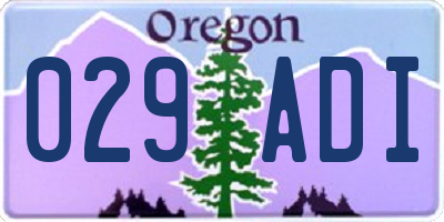 OR license plate 029ADI