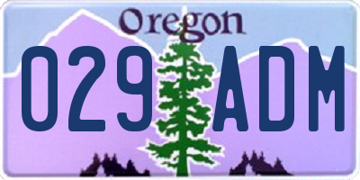 OR license plate 029ADM