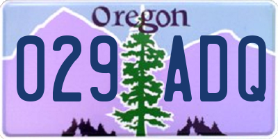 OR license plate 029ADQ