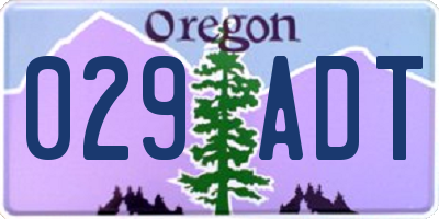 OR license plate 029ADT