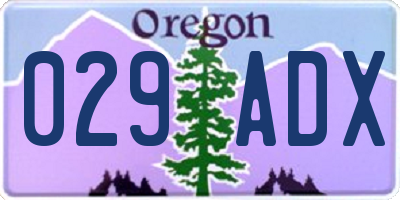 OR license plate 029ADX