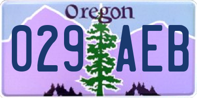 OR license plate 029AEB