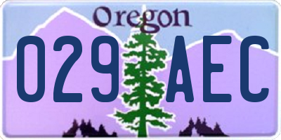 OR license plate 029AEC