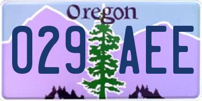 OR license plate 029AEE