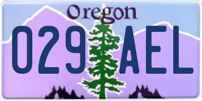 OR license plate 029AEL