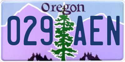 OR license plate 029AEN