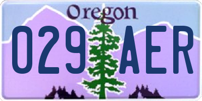 OR license plate 029AER