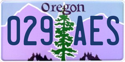 OR license plate 029AES