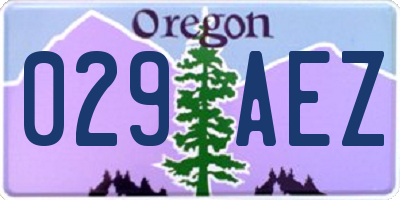 OR license plate 029AEZ