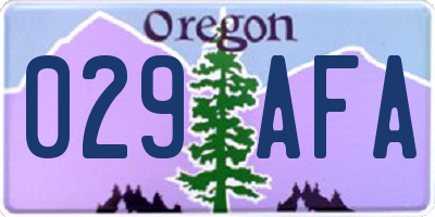 OR license plate 029AFA