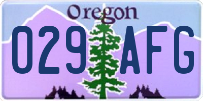 OR license plate 029AFG