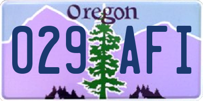 OR license plate 029AFI