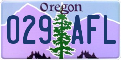OR license plate 029AFL