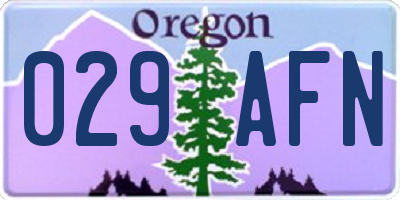 OR license plate 029AFN
