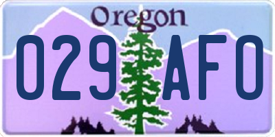 OR license plate 029AFO