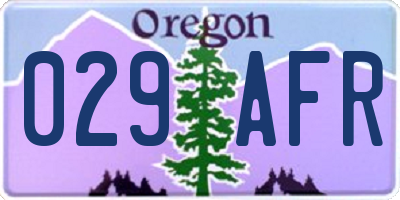 OR license plate 029AFR