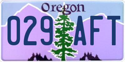 OR license plate 029AFT