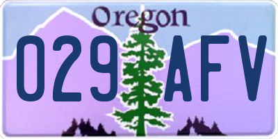 OR license plate 029AFV
