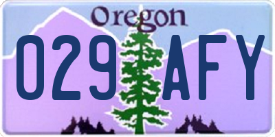 OR license plate 029AFY