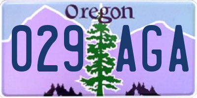 OR license plate 029AGA