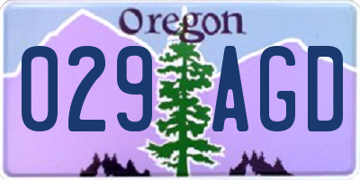 OR license plate 029AGD