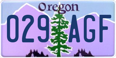 OR license plate 029AGF
