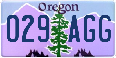OR license plate 029AGG