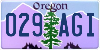 OR license plate 029AGI