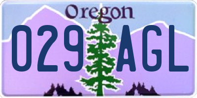 OR license plate 029AGL