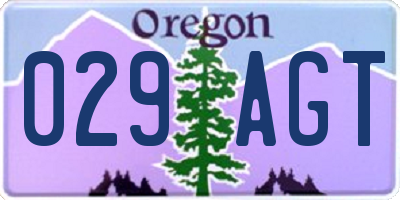 OR license plate 029AGT