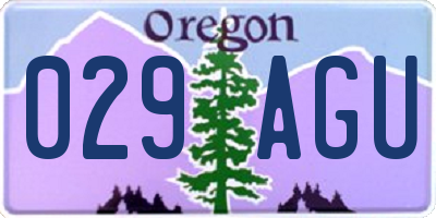 OR license plate 029AGU