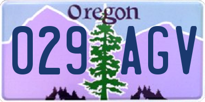 OR license plate 029AGV