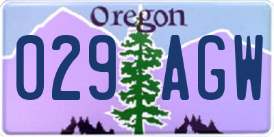 OR license plate 029AGW