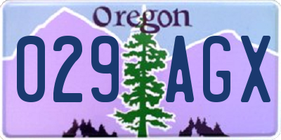 OR license plate 029AGX