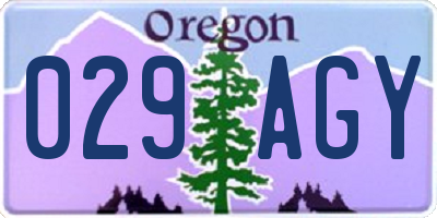 OR license plate 029AGY