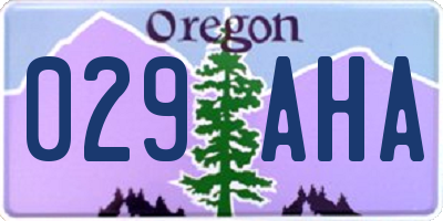 OR license plate 029AHA