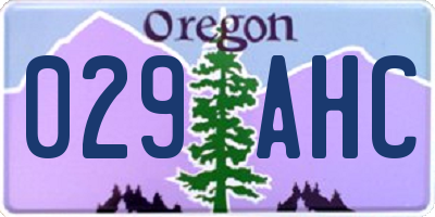 OR license plate 029AHC
