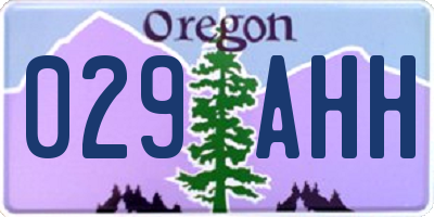 OR license plate 029AHH