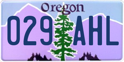 OR license plate 029AHL
