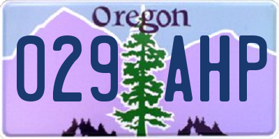 OR license plate 029AHP