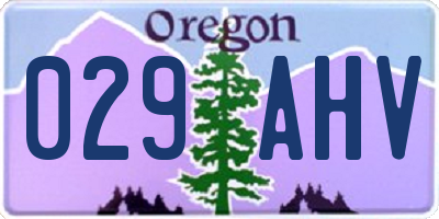 OR license plate 029AHV