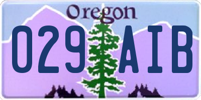 OR license plate 029AIB