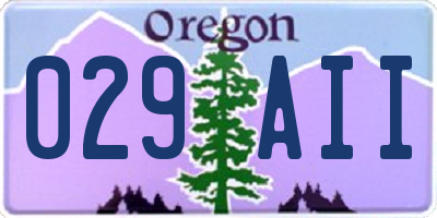OR license plate 029AII