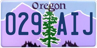 OR license plate 029AIJ