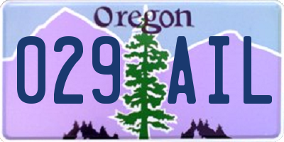 OR license plate 029AIL